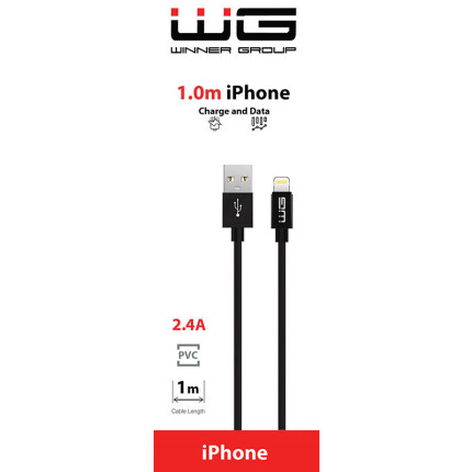 TIR, BUS a karavan - WG Datový kabel USB-A / Lightning, 2,4 A, černý, 100cm