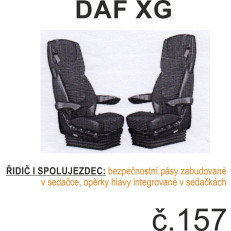 Potahy sedadel DAF XF, XG (2 pásy) č.157 – manšestr
