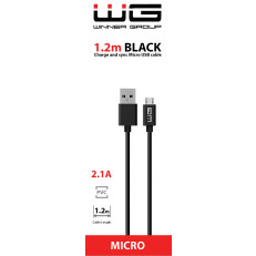 WG Datový kabel USB-A / micro-USB, 2,1 A, černý, 120