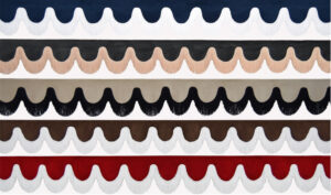 Bordura nad přední okno (třásně) - vlastní barevná kombinace