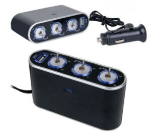 Roztrojka s USB a LED osvětlenými vypínači, 12/24V